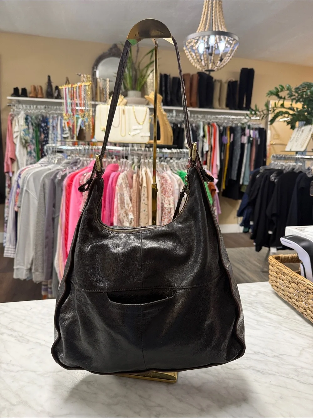 HOBO International Brown Marley Should Bag Hobo Bag Leather